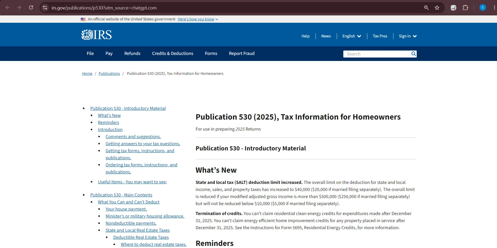 Official USA.gov page explaining real estate property tax as a local government tax on land homes and immovable property