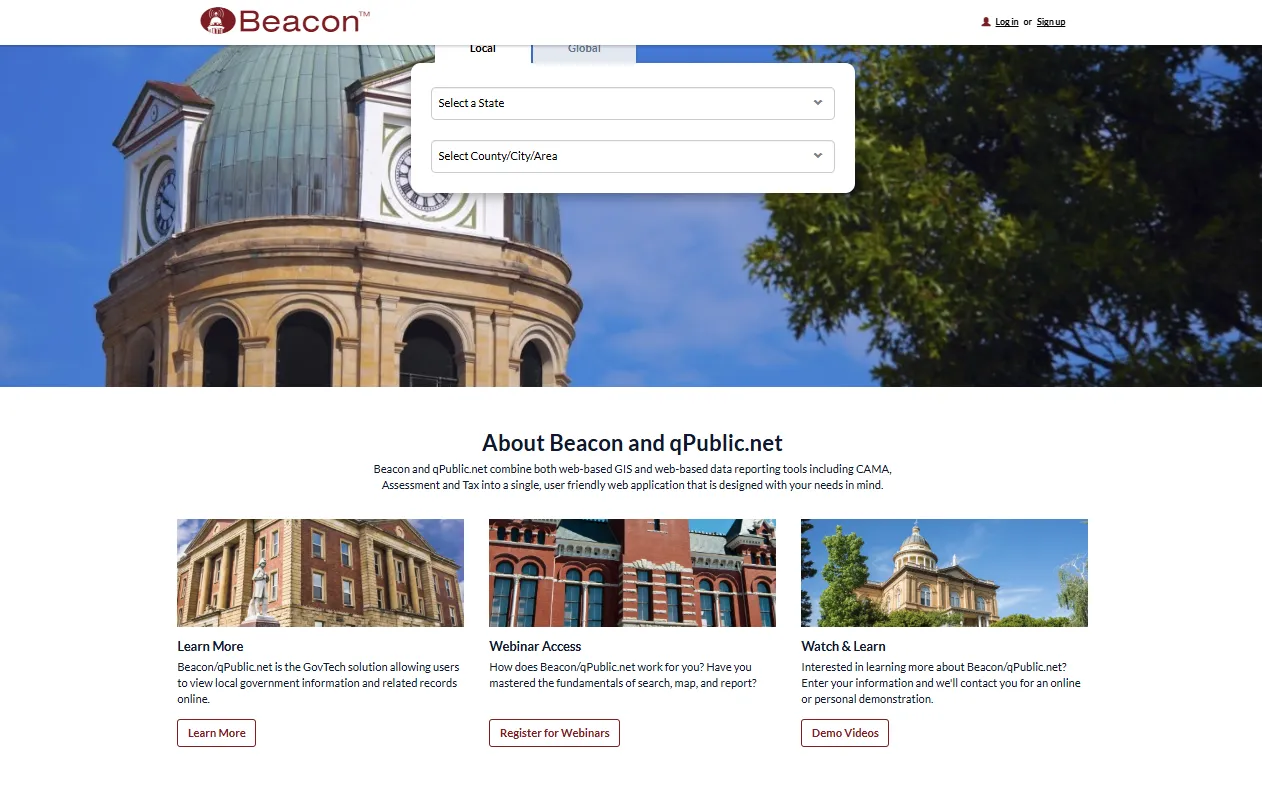 Official Ramsey County Beacon property search page used for parcel value classification and property record lookup