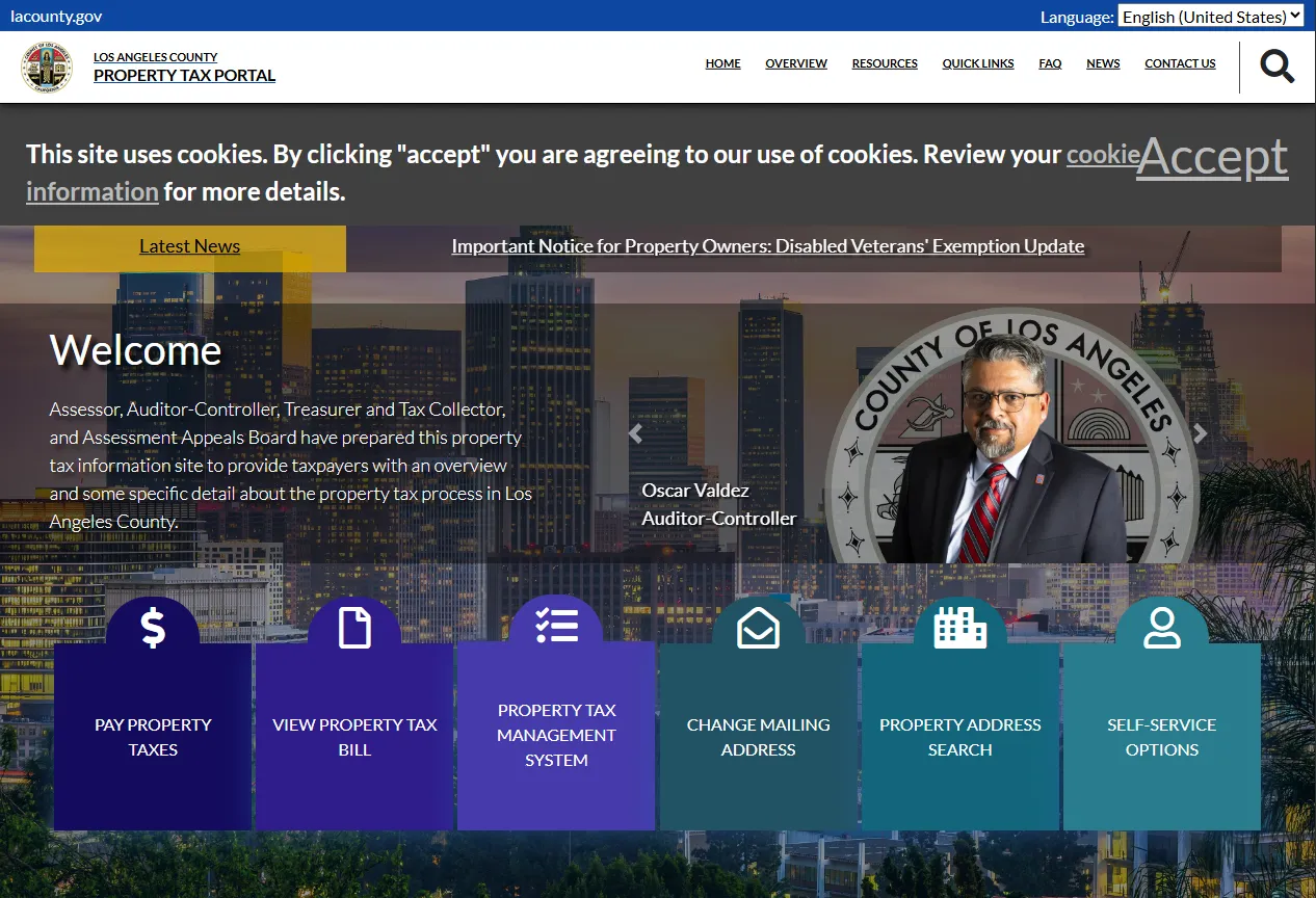 Official Los Angeles County Property Tax Portal for property tax payment search due dates and exemptions